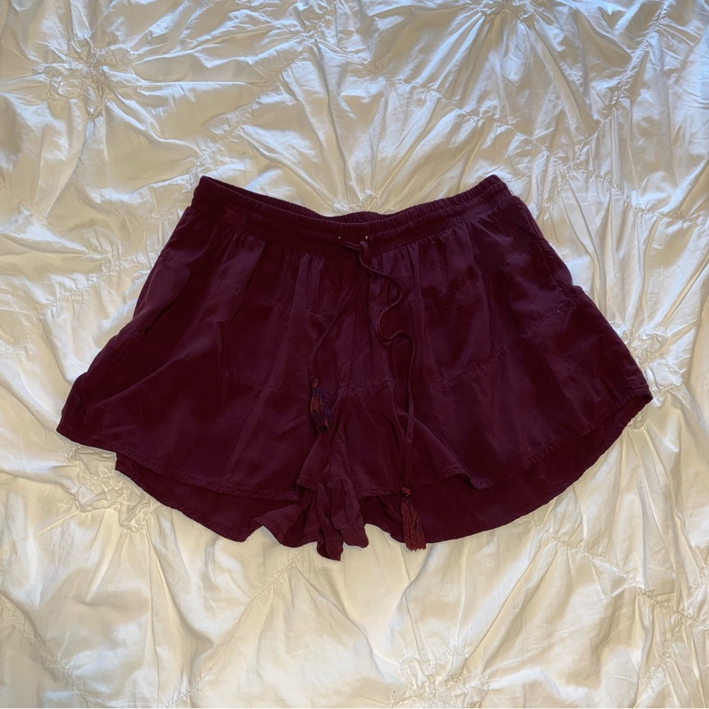 DONATED Maroon Flowy Lounge Shorts Size M